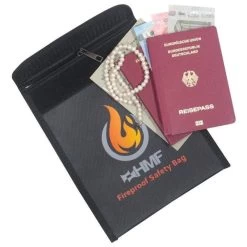 HMF Feuerfeste Dokumententasche Mit Klettverschluss DIN A5